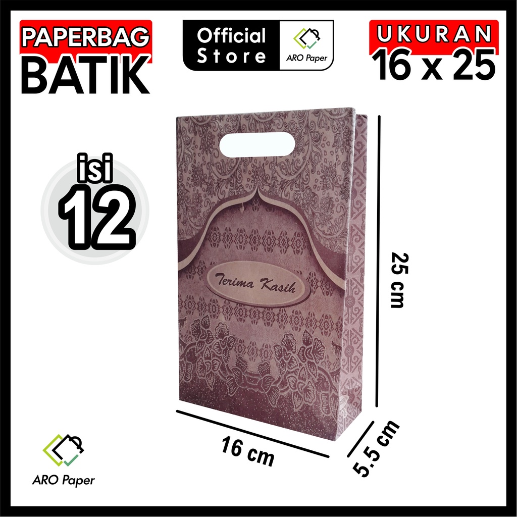 

Paper Bag Batik | Ukuran 16x5.5x25 cm (Isi 12 pcs)