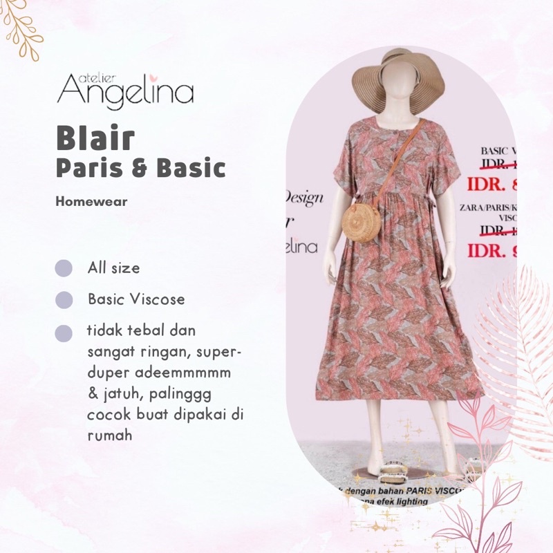 (All Size) Daster 4B Blair Brigitte Brunette Briggite Briana Daster Homewear Homedress Murah Paris B