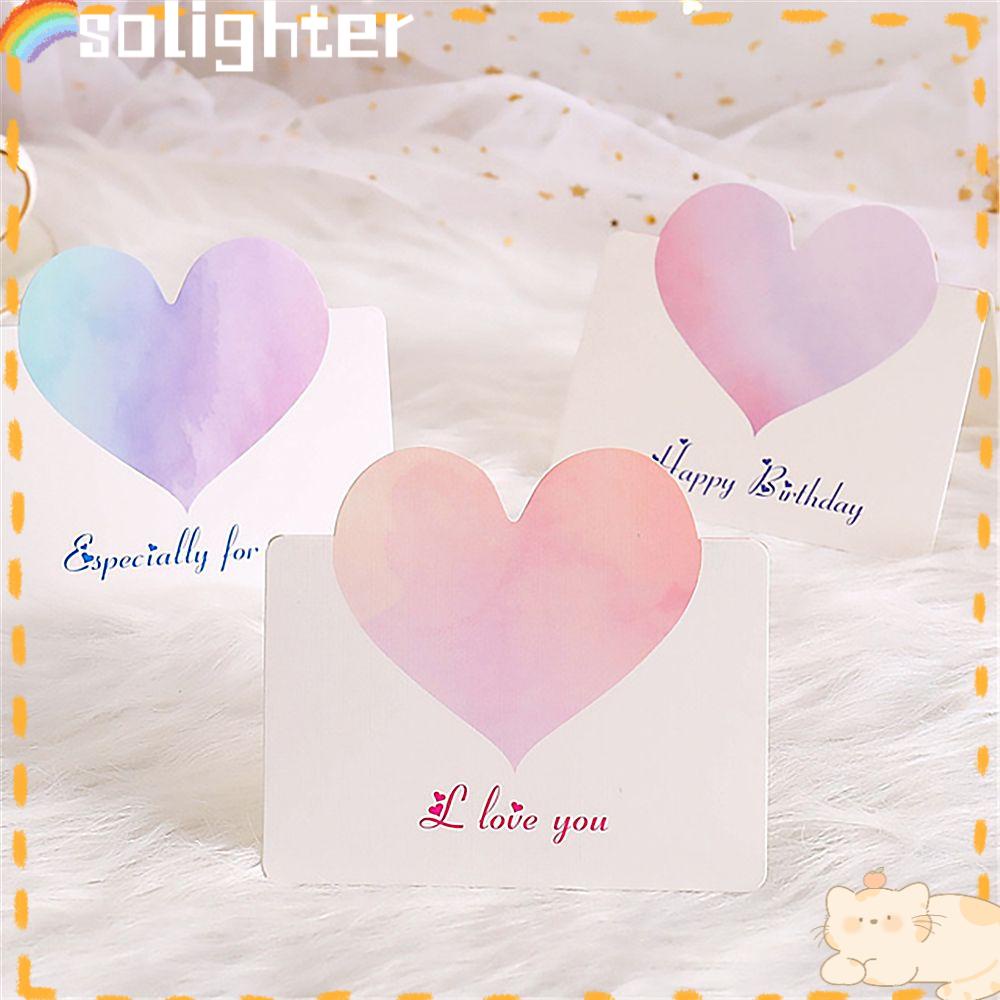 Solighter 5PCS Kartu Ucapan Terima Kasih 9.8 * 9cm Ulang Tahun Untuk Bisnis Kecil Thanks Greeting Cards