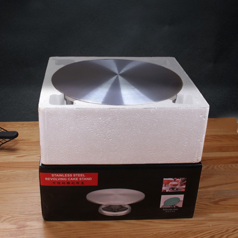 Stainless Heavy duty Revolving cake stand 12inch / cake turntable / meja putar stenless / lazy susan 30cm