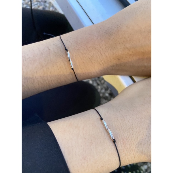 gelang tali couple spiral minimalis model serut (harga sudah dapat 2 gelang)