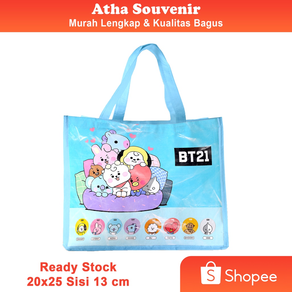 TAS READY STOK LANDSCAPE BT21 / GOODIE BAG MOTIF/ TAS ULANG TAHUN UKURAN KFC