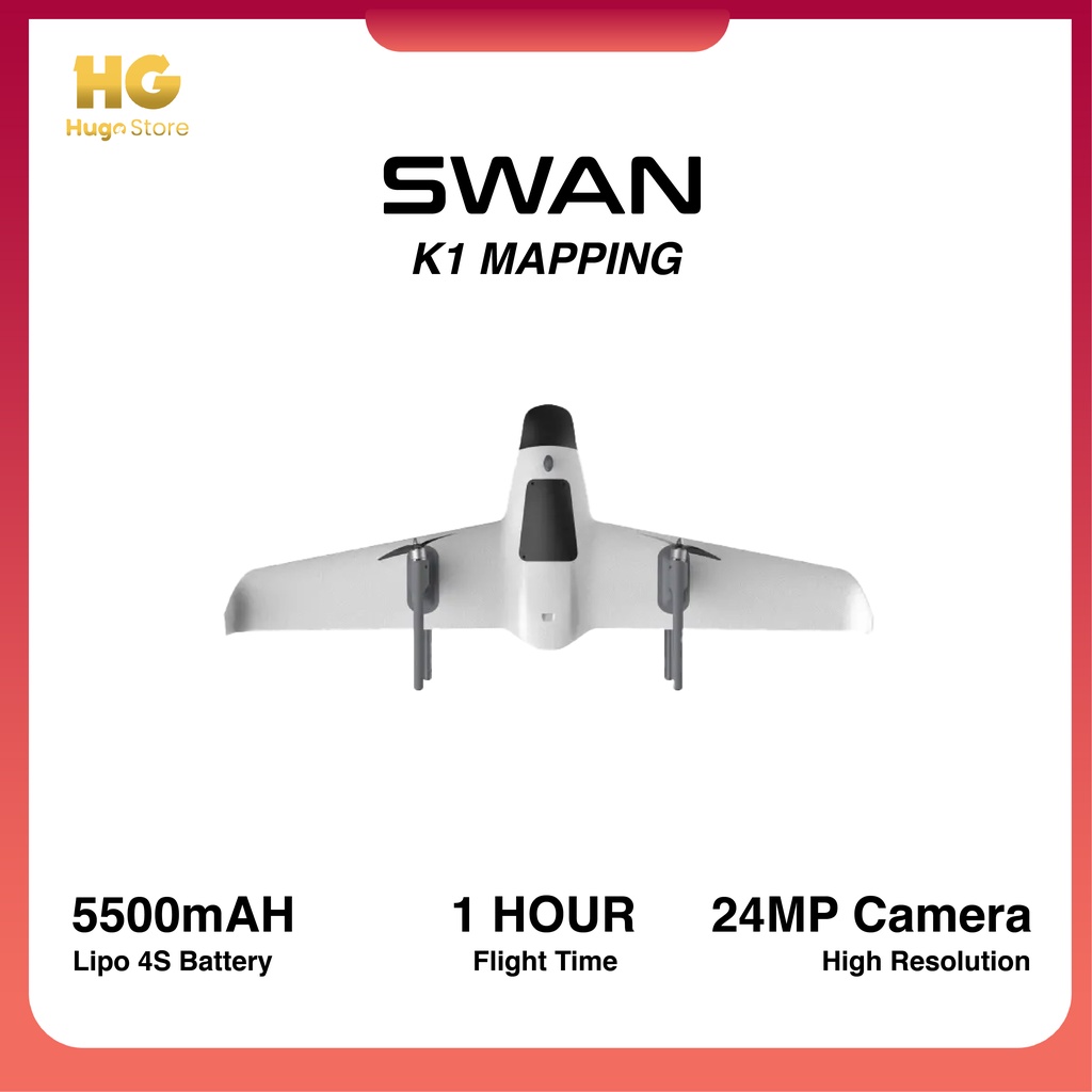 Swan K1 Mapping VTOL Drone 24MP 40KM 60 Minutes Flight Time