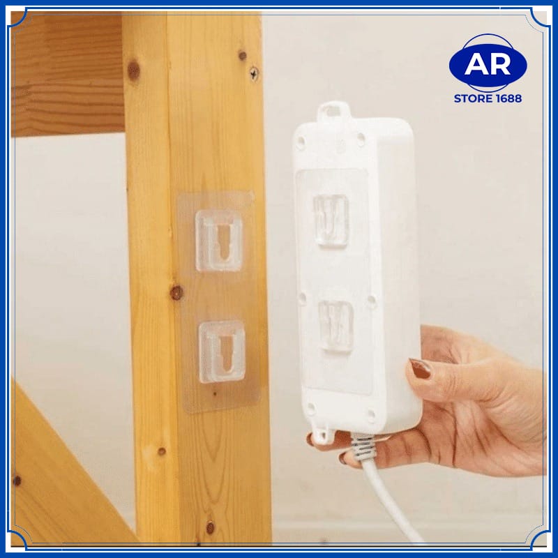 AR HOOK GANTUNGAN TEMPELAN SOCKET SEPASANG / HOOK PLUS MINUS TRANSPARAN SERBAGUNA