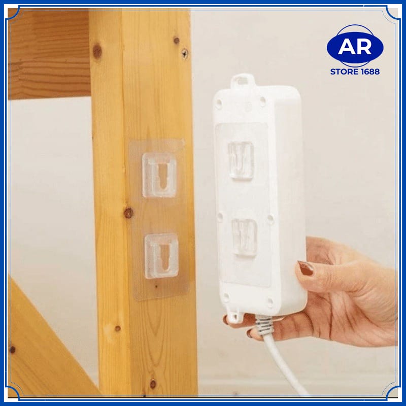 AR HOOK GANTUNGAN TEMPELAN SOCKET SEPASANG / HOOK PLUS MINUS TRANSPARAN SERBAGUNA