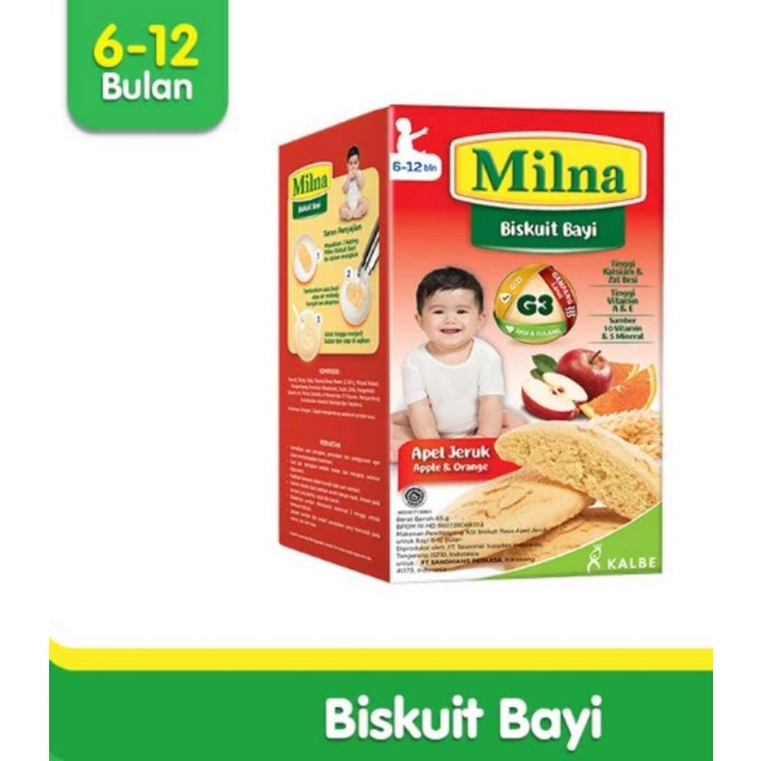 Milna Biskuit Bayi Apel & Jeruk 65gr