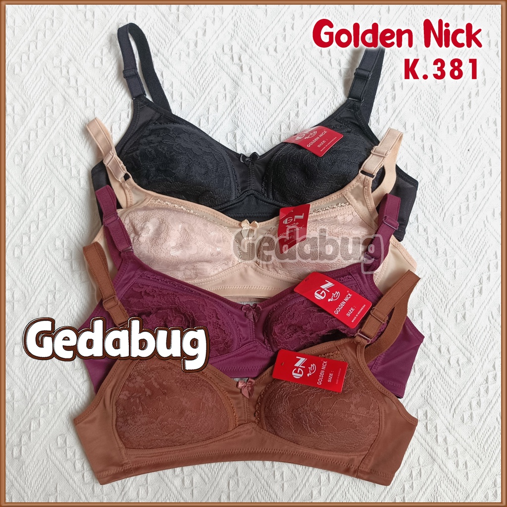 Bra BH Golden Nick K381 / K 381 Brukat | BH Golden Nick Murah Tanpa Kawat Bh Brukat - Gedabug