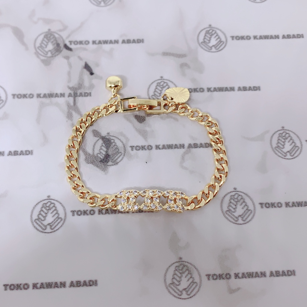 Gelang Tangan Xuping Gold Anak Perempuan Permata Full Love *12