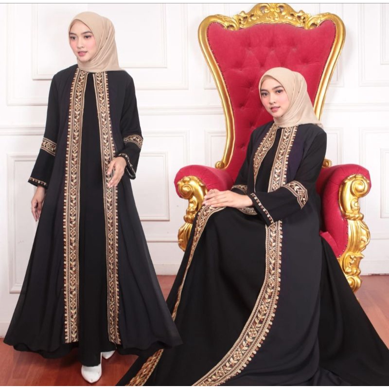 Gamis hitam bordier II abaya hitam II dress muslim