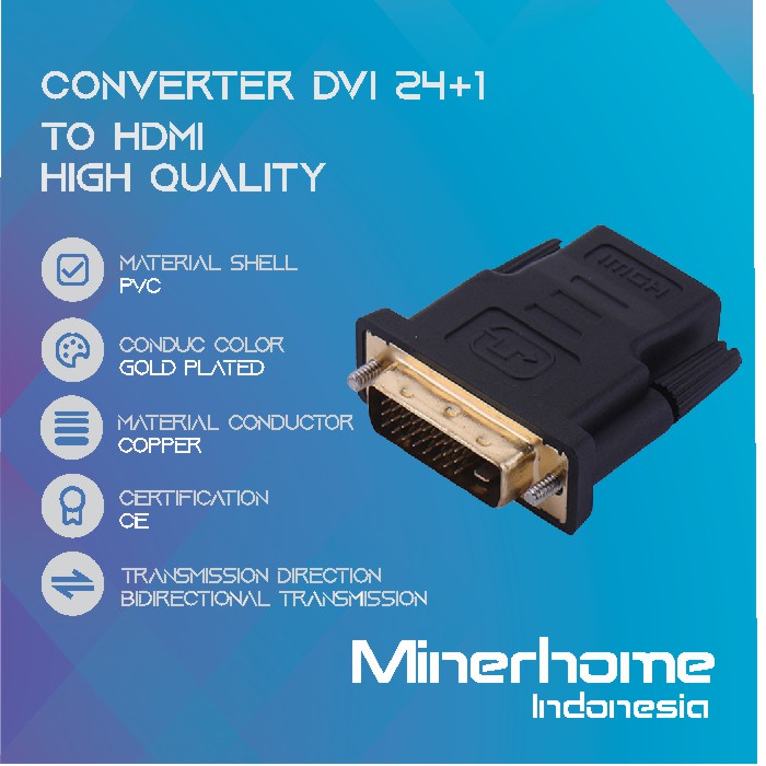 Converter Adapter DVI 24+1 to HDMI Gold Plated High Quality