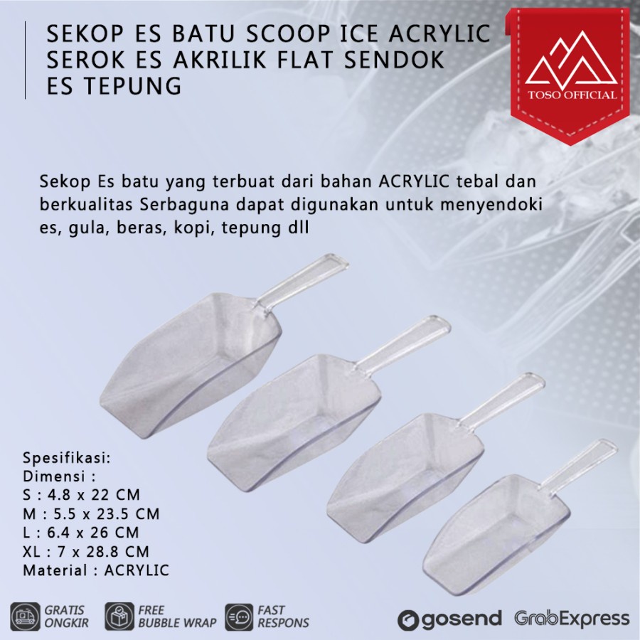 SEKOP ES BATU SCOOP ICE ACRYLIC SEROK ES AKRILIK FLAT SENDOK ES TEPUNG