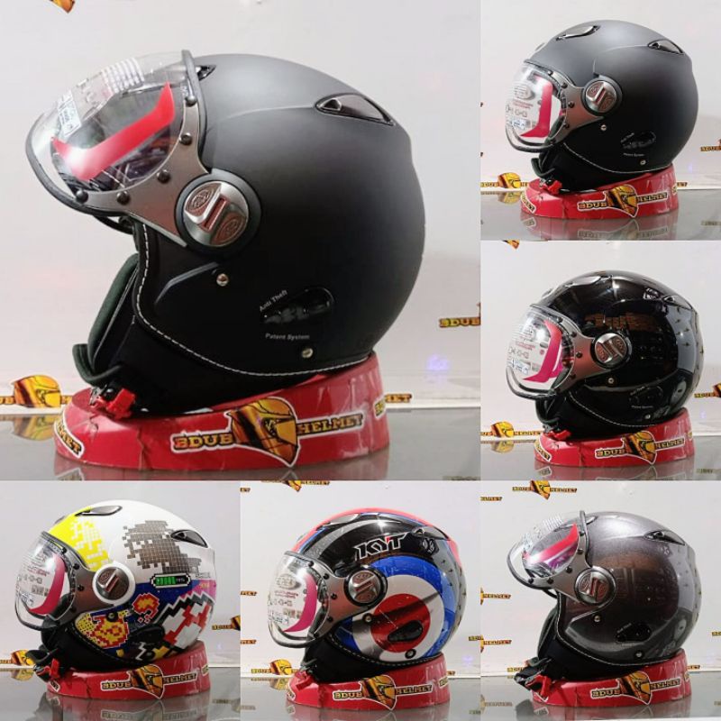 Helm Kyt Elsico solid black glosy 100%ORIGINAL