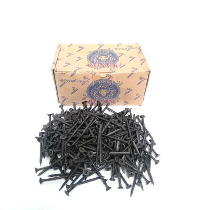 

#6 x 2 IN / ROYCE Serkup Gypsum Screw Plafon Board GRC Hitam Dus