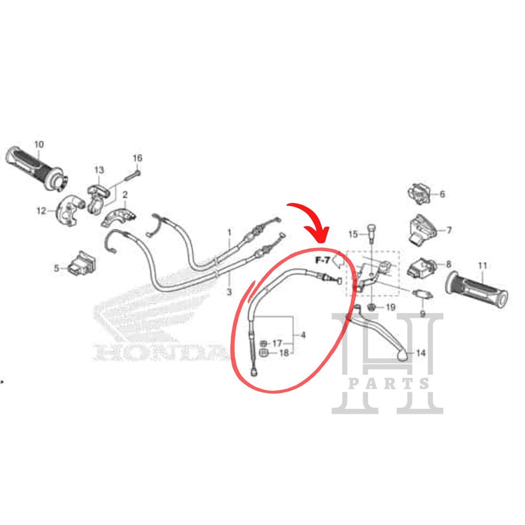 KABEL TALI KOPLING CABLE COMP CLUTCH SUPRA GTR 150 22870-K56-N10 ASLI ORIGINAL AHM HGP HONDA