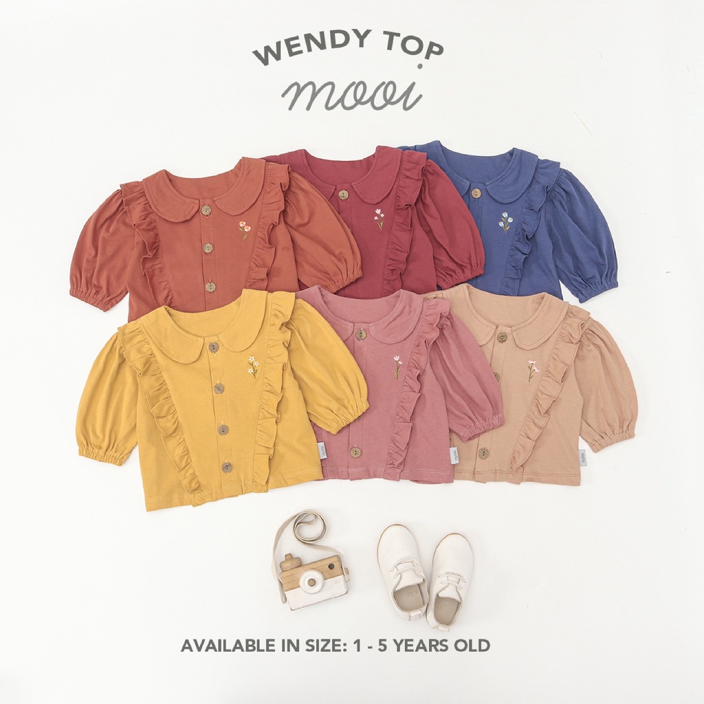 PROMO 7.7 PROMO BAJU LEBARAN MURAH MOOI WENDY TOP 1-5 TAHUN ATASAN ANAK PEREMPUAN LENGAN PANJANG BORDIR FASHION ANAK PEREMPUAN MUSLIM RAYA