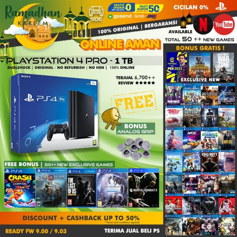 PS4 PRO 1TB GARANSI MESIN PANJANG FULLGAMES BISA ONLINE PLAYSTATION 4 SERI 72