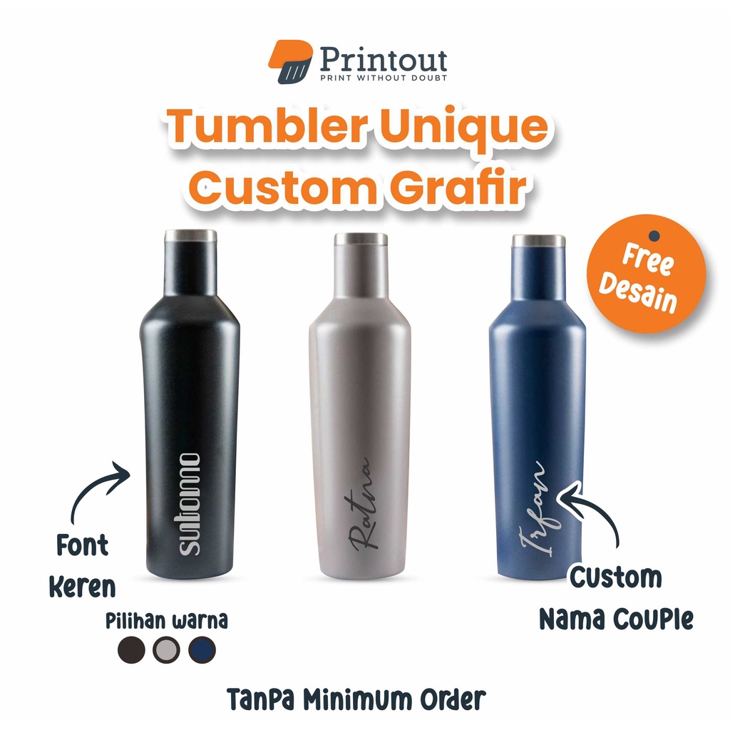 Jual PRINTOUT TUMBLER CORKCICLE//UNIQUE CUSTOM/FREE DESIGN/FONT GRAFIR