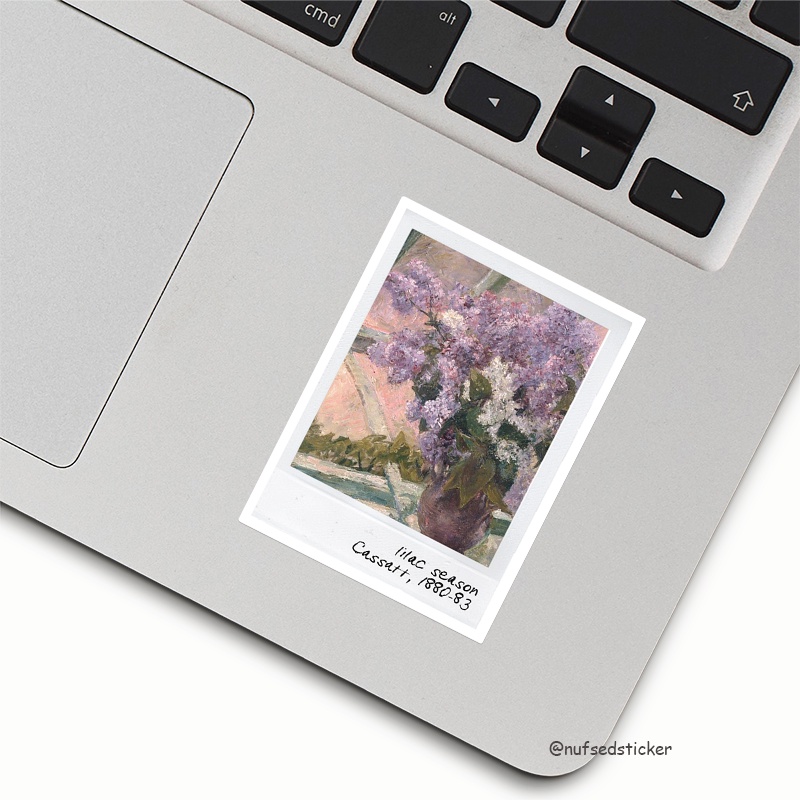 

Lilac Season" Lilacs in a Window by Mary Cassatt Sticker