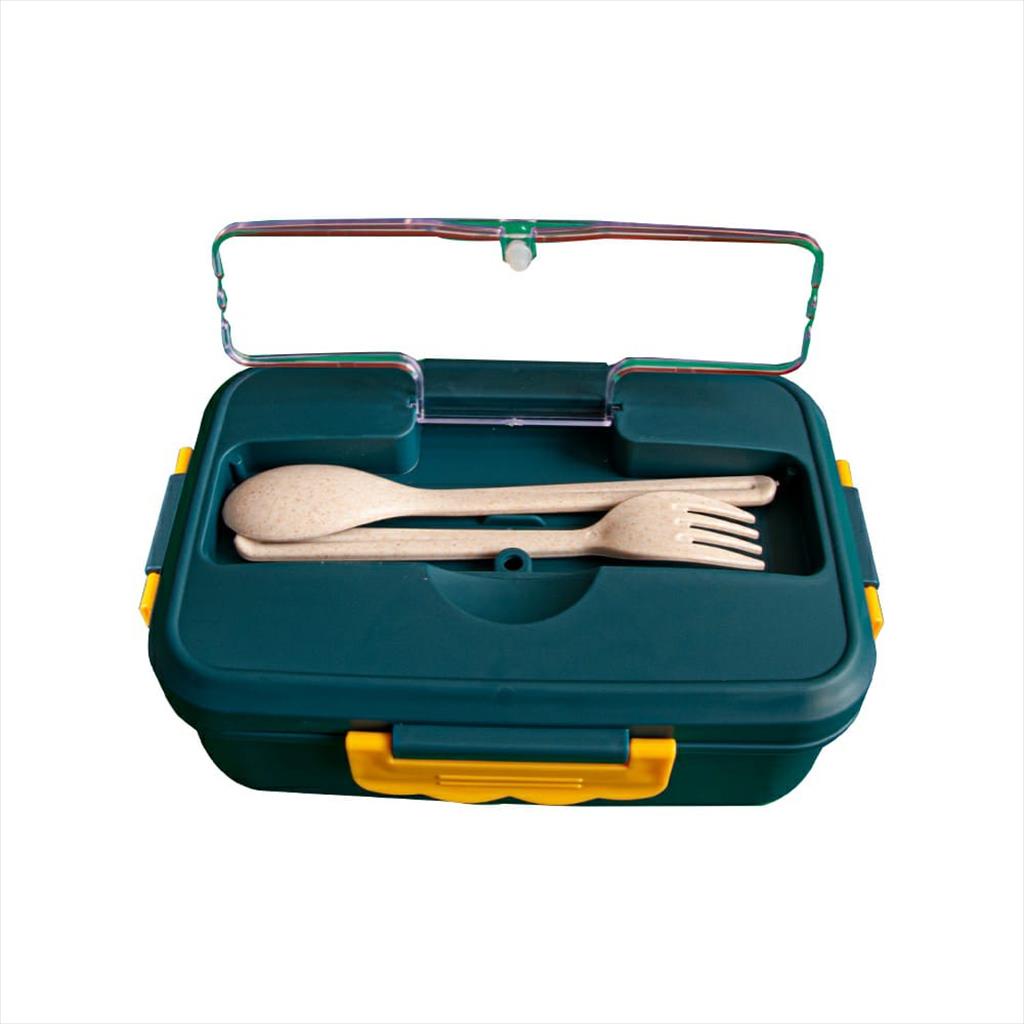 MJS 967 - Lunch Box 3 Grid 1000ml Gratis Sendok Garpu Kotak Makan Kotak Bekal Anak Sekolah Kantor Tepak Bento GSF-3103