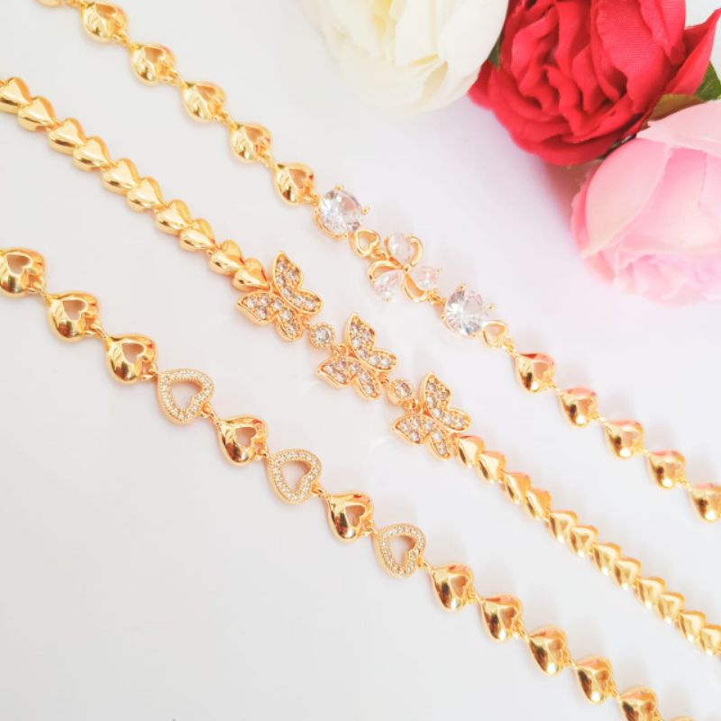 SALE GELANG TITANIUM/GELANG RANTAI/GELANG BERVARIASI PERMATA WANITA
