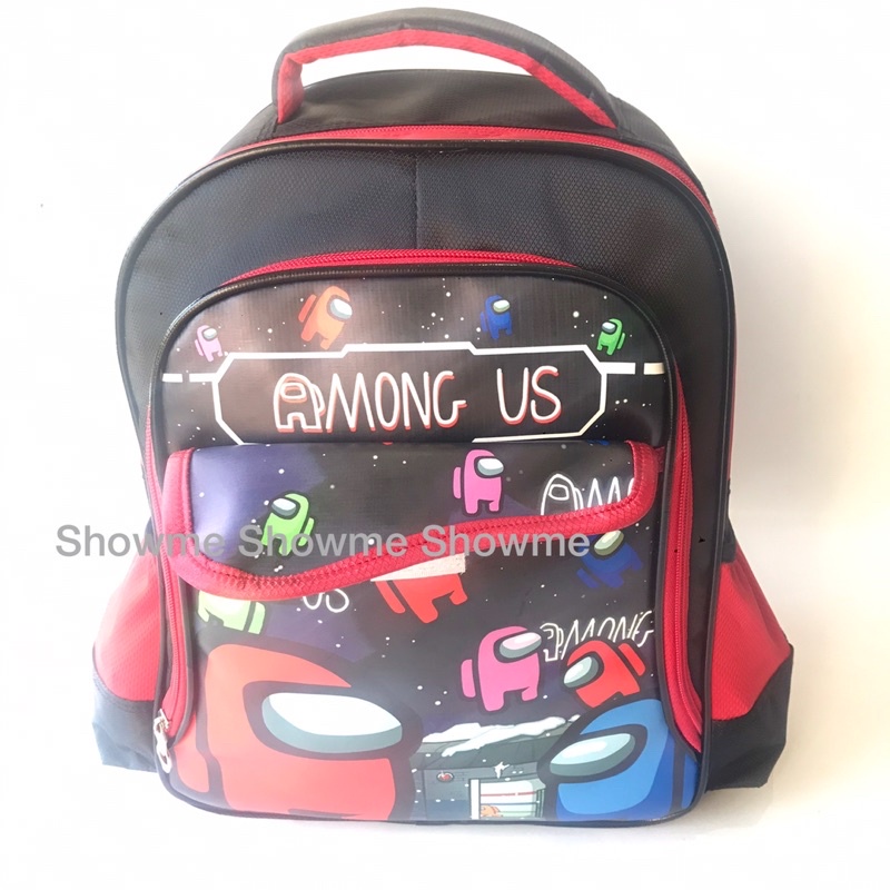 SHOWME TAS RANSEL ANAK SEKOLAH TK 14inci  KARAKTER LAKI   3 RUANG - KUALITAS PREMIUM - AMONG US ONLINE GAME