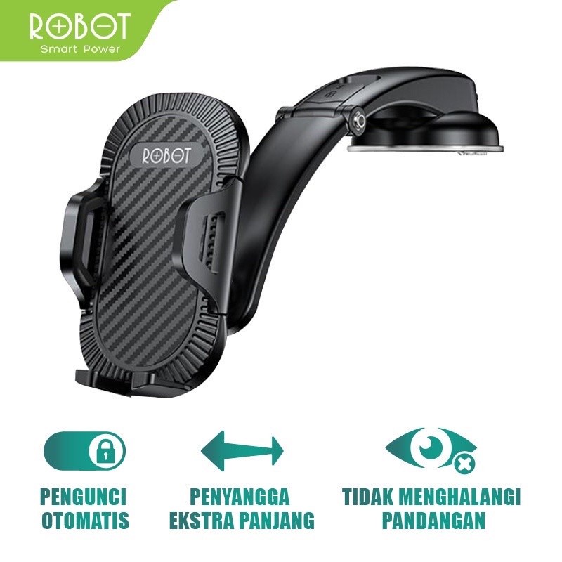 Robot RT-CH14 Car Holder Mobil - Robot Stand Stent Hp Dashboard Suction Cup Original