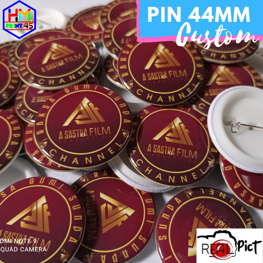 Cetak pin custom 44mm / pin peniti 44mm / pin bros 44mm