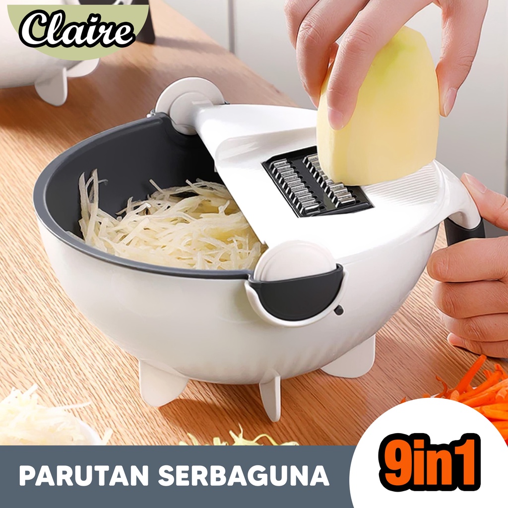 Wet Basket Vegetable Cutter / Parutan Serbaguna Parutan 9 in 1