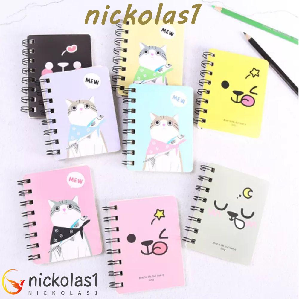 Nickolas1 Kartun Kucing Notepad Mini Kawaii Kartun Buku Latihan Perlengkapan Kantor Bantalan Tulis Buku Diary Siswa Akun Tangan