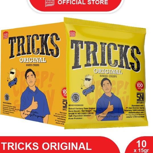 

Ready Stock ★★ Tricks Crisps 10 x 15g ORIGINAL – Potato Baked Crisps ✪