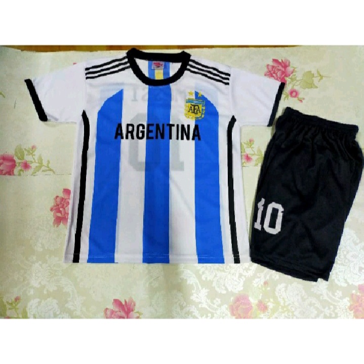 SETELAN BAJU BOLA ANAK NEGARA ARGENTINA USIA 6 SAMPAI 14 THN PIALA DUNIA 2022 // SETELAN BAJU BOLA A