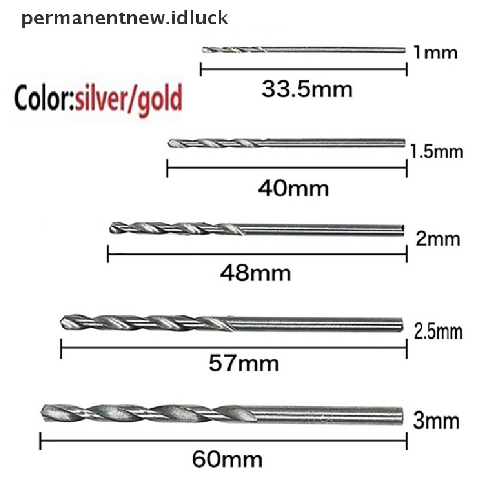 [luckypermanentnew] 100/50pcs Titanium Dilapisi HSS Alat Set Mata Bor Baja Kecepatan Tinggi [ID]