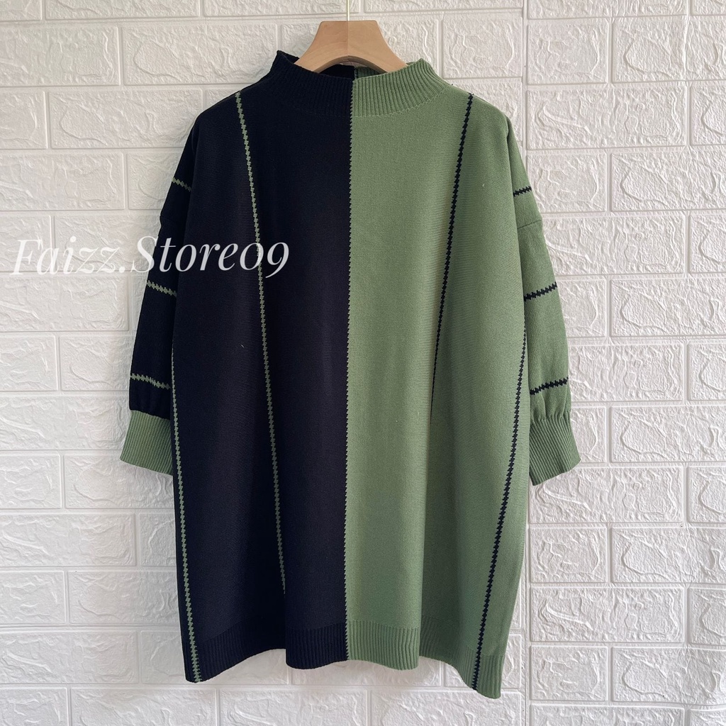 LAURA OVERSIZE TOP ATASAN KALONG RAJUT WANITA OVERSIZED
