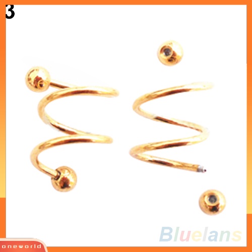 [oneworld] Punk Stainless Steel Spiral Helix Ear Stud Bibir Hidung Cincin Tindik Tulang Rawan