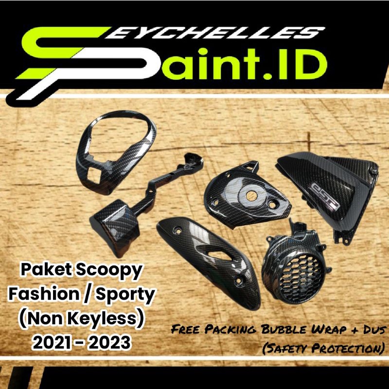 NEW Paket Carbon Scoopy Fashion 2021 Cover Knalpot Kipas Box Filter Motif Kevlar