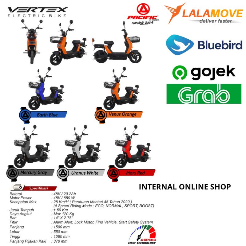 Sepeda Listrik Pacific Vertex Garansi Resmi