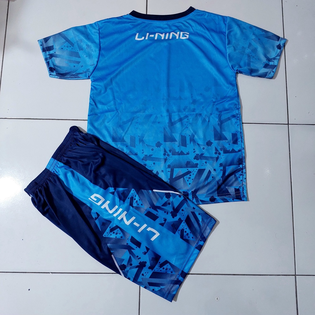 stelan baju kaos volli baju futsal stelan badminton anak size 9-12thn