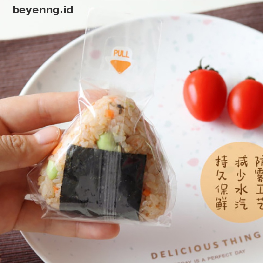 Beyen 100PCS Segitiga Onigiri Wrappers Kantong Bola Nasi Plastik Anti Kabut Mudah Sobek ID