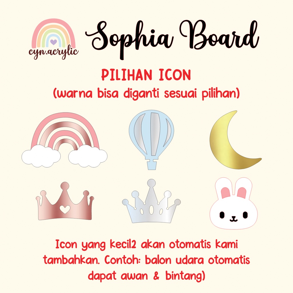 SOPHIA BOARD HOSPITAL BOARD PLYWOOD PREMIUM MEWAH BABY NAME NEWBORN PROPERTI FOTO
