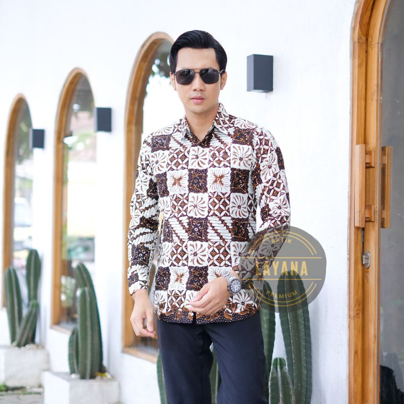 Kemeja Batik Wijaya Kotak Kotak Slimfit Premium Baju Formal Nonformal