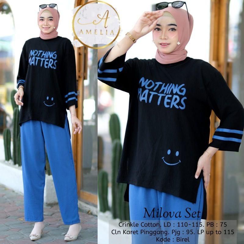 LAYLA SET/SETELAN WANITA KEKINIAN/SETELAN CRINKLE AIRFLO