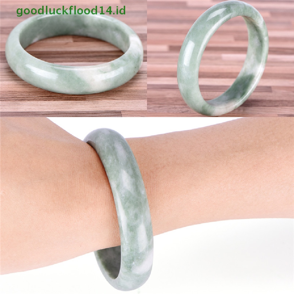 [GOOGFOUR] Gelang Bangle Permata Giok Hijau Alami Elegan Handmade Perhiasan Fashion [TOP]