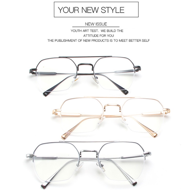 Bisnis Kacamata Anti Radiasi Wanita Pria Metal Half Frame