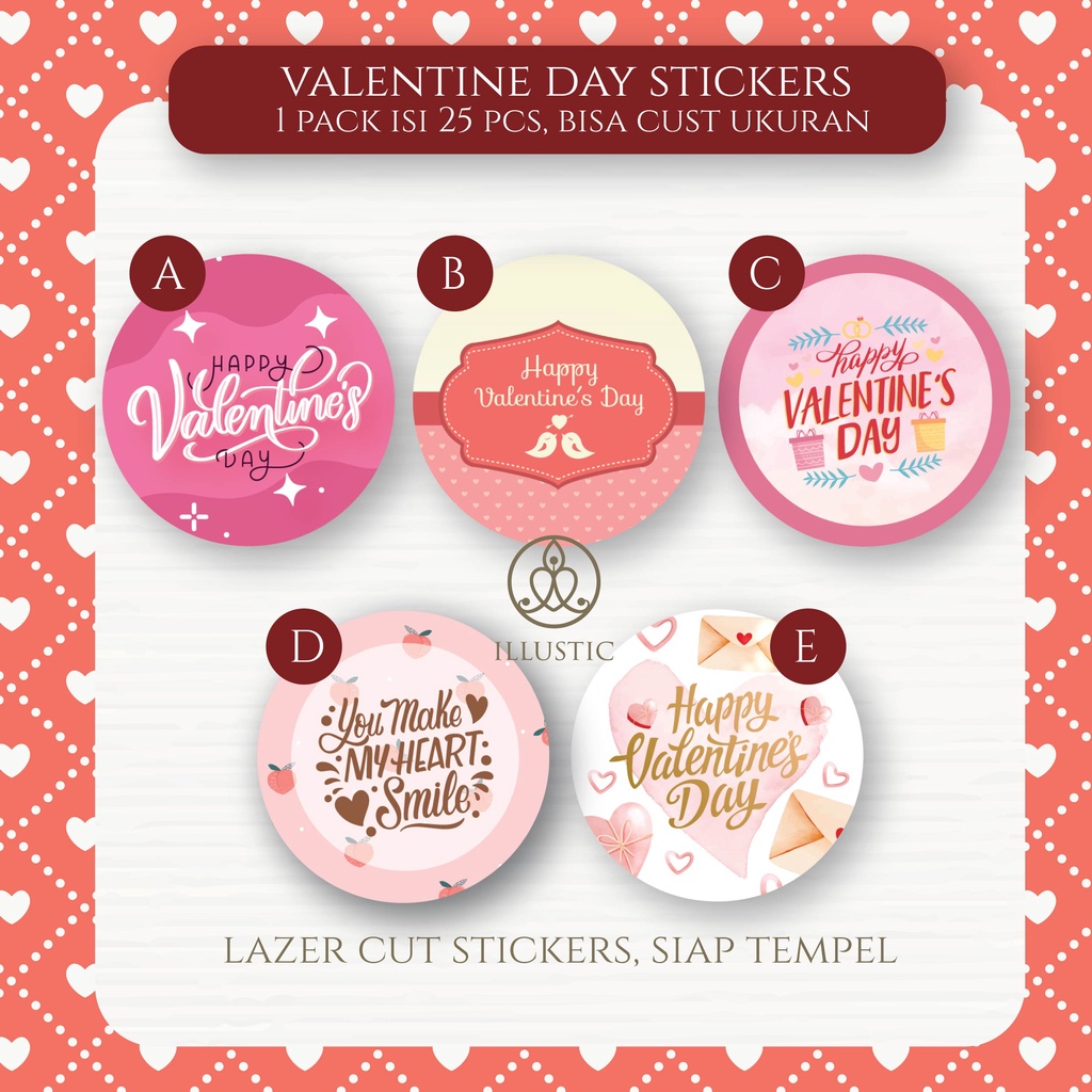 

Sticker Bulat Valentine untuk kue, hampers, coklat, dll