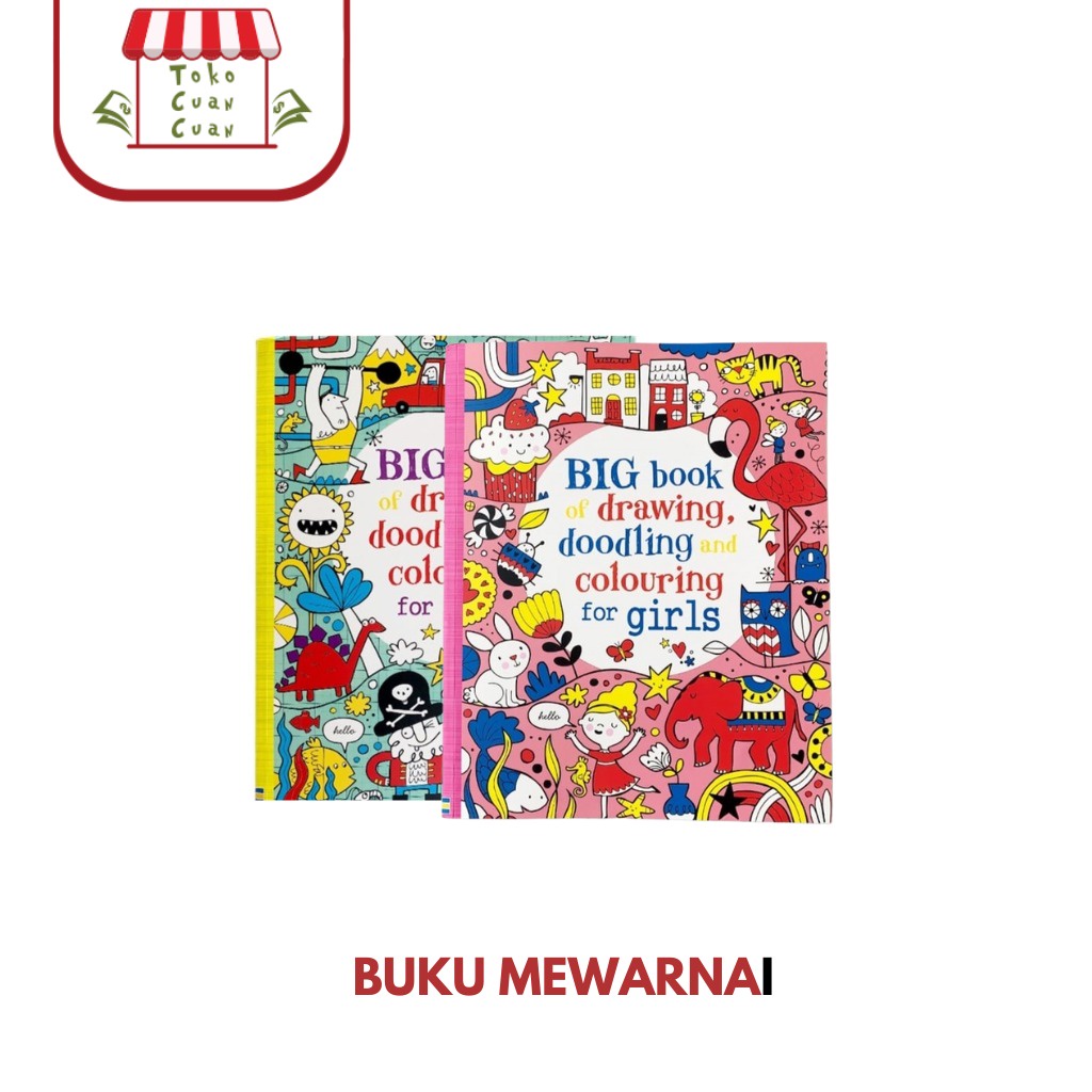 

TCC USBORNE BIG BOOK Drawing, coloring, noodling book / buku impor mewarnai anak / buku kreatifitas / buku anak