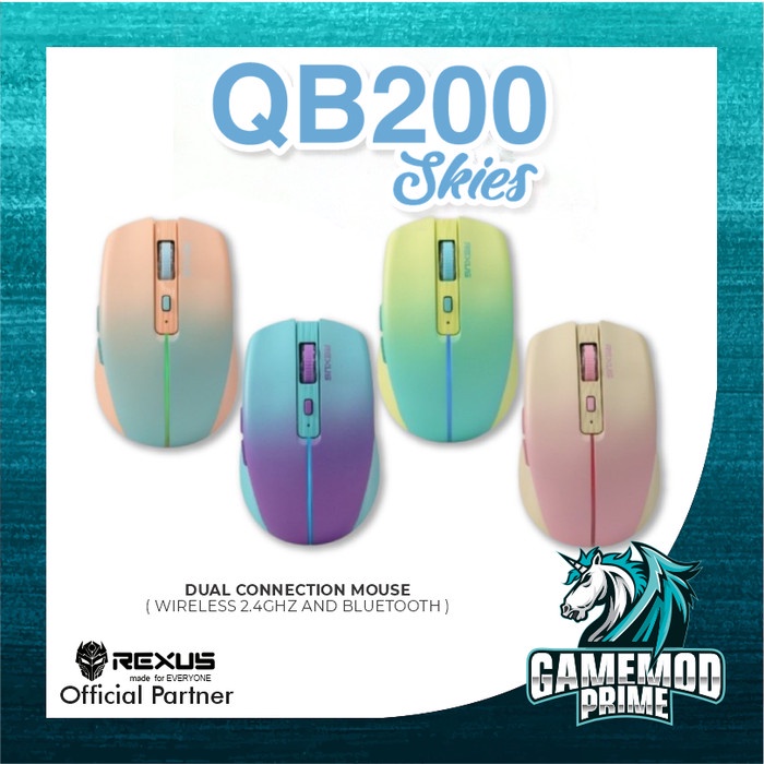 Mouse Wireless Rexus QB200 Dual Connection Silent QB-200 Bluetooth