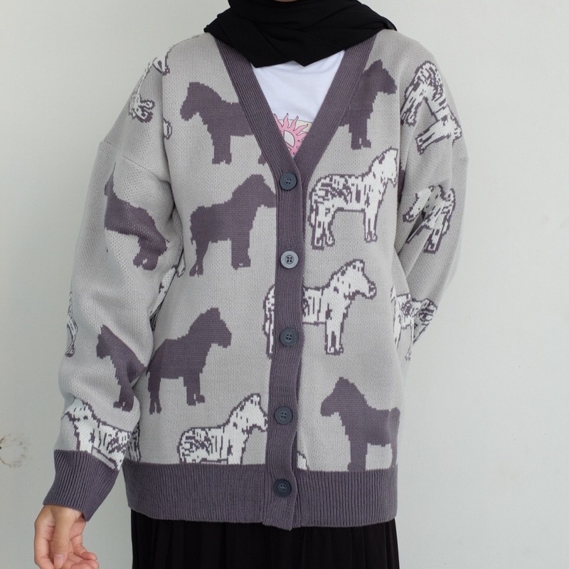 CARDIGAN RAJUT PREMIUM MOTIF HORSE