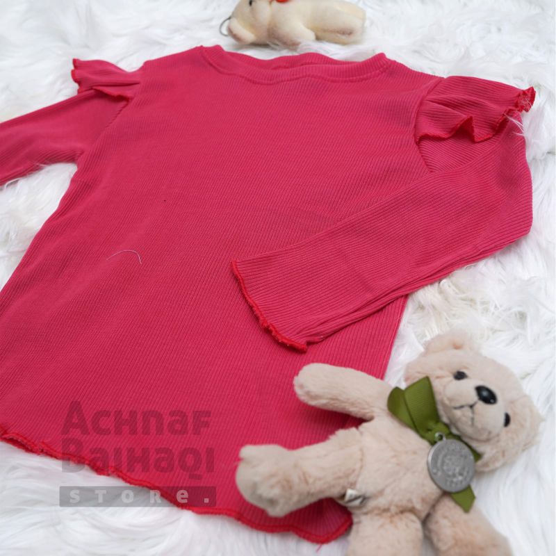 Baju Atasan Anak Perempuan Syakila Ruffle Knit Tee 1-5 Tahun