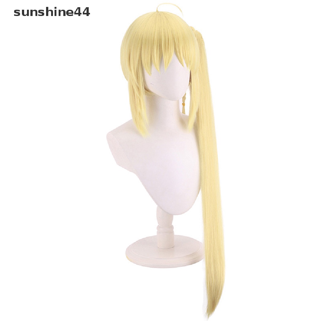 Sunshine Anime Bocchi The Rock Cosplay Gotou Hitori Cosplay Rambut Palsu Lurus Kuning Panjang 70cm.