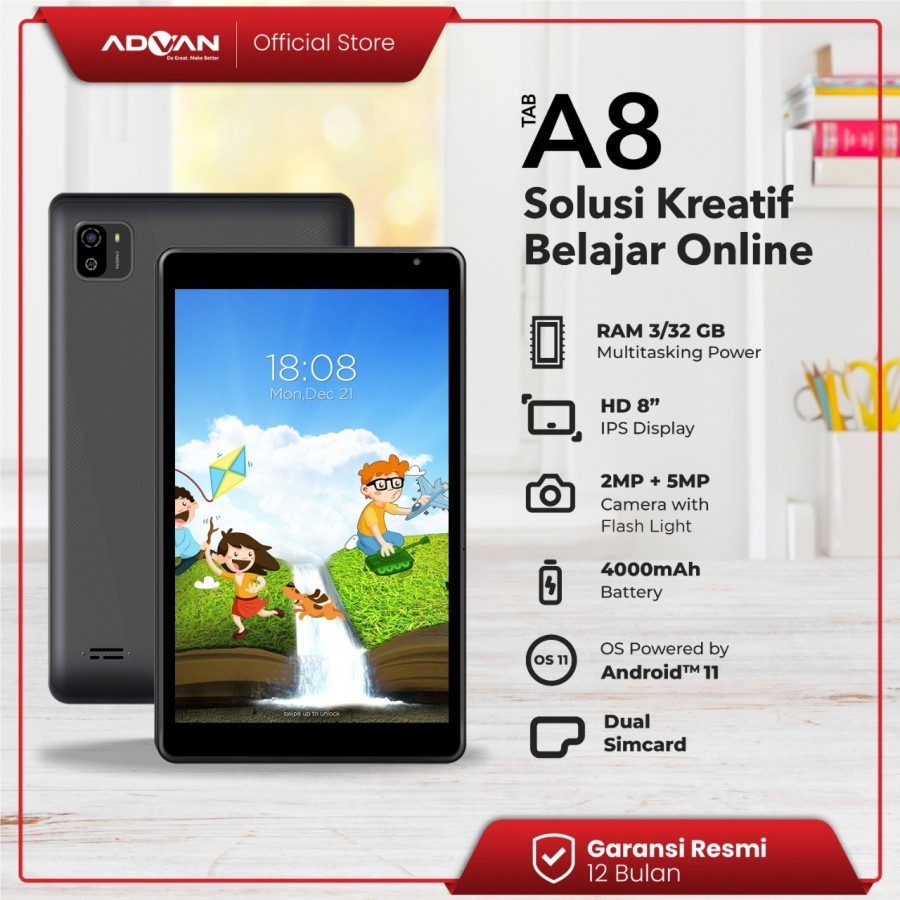 Advan Tab A8 3/32 GB Garansi Resmi